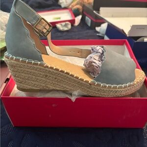 Catherine Malandrino Blue Espadrilles with Woven Rope Sole